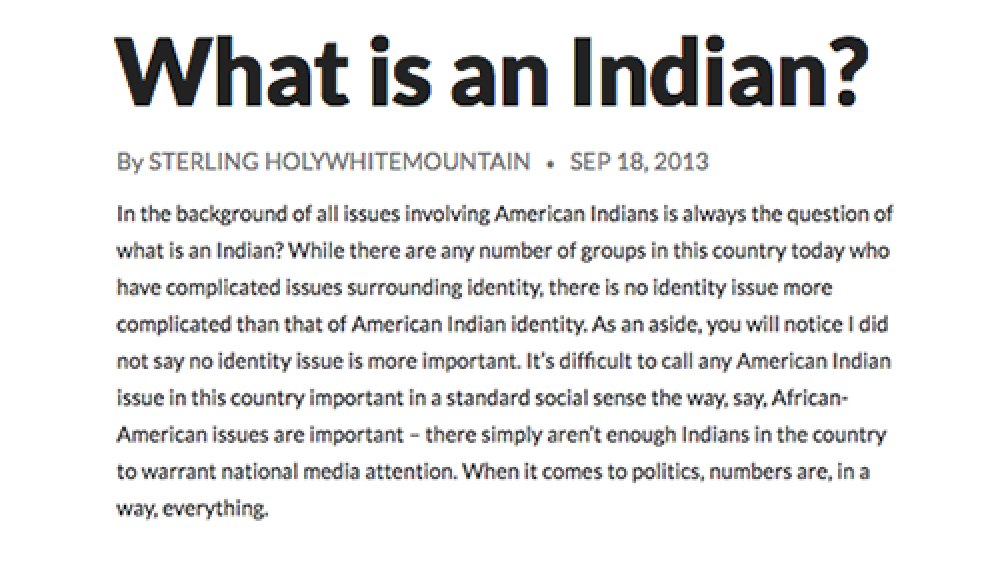 What is an Indian? What is an Indian?