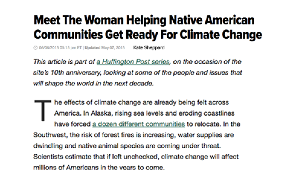 Meet The Woman Helping Native American Communities Get Ready For Climate Change Meet The Woman Helping Native American Communities Get Ready For Climate Change
