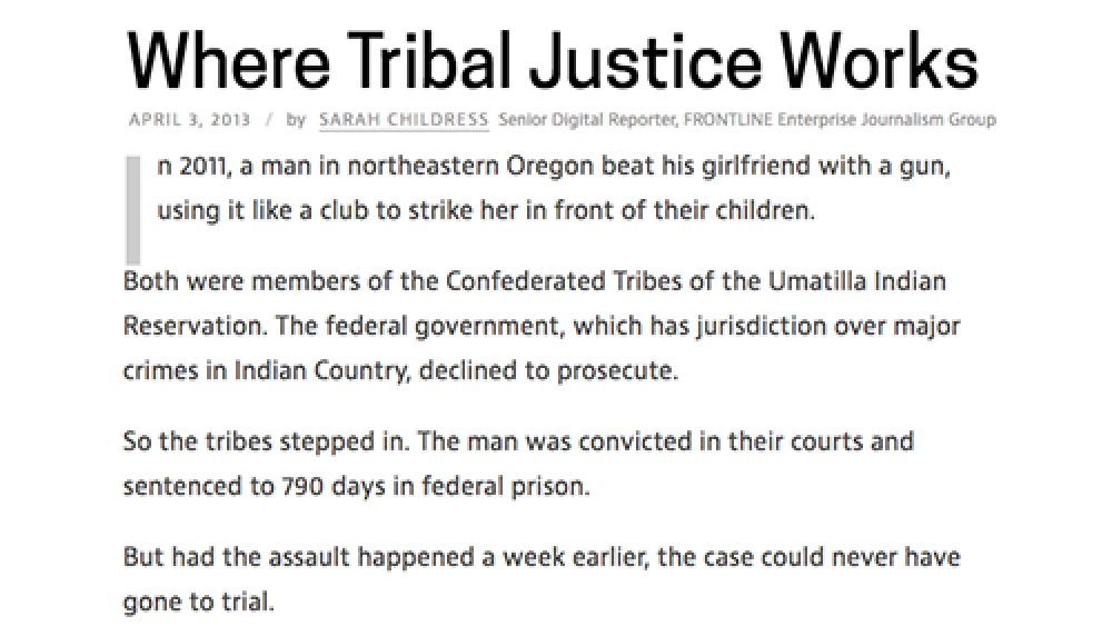 Where Tribal Justice Works