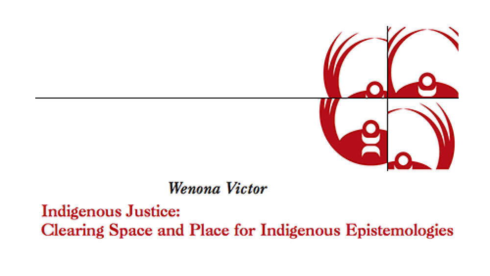 Indigenous Justice: Clearing Space and Place for Indigenous Epistemologies Indigenous Justice: Clearing Space and Place for Indigenous Epistemologies