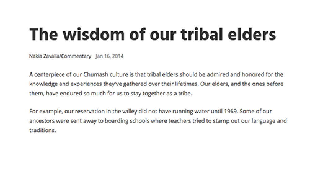 The wisdom of our tribal elders The wisdom of our tribal elders